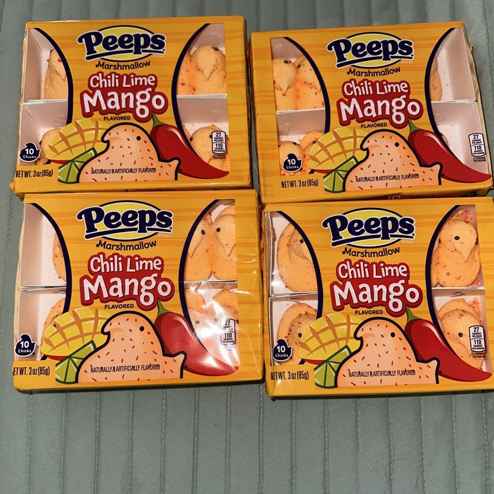 Peeps Chili Lime Mango Marshmallow Chicks Lot of 4 Limited‎ Flavor NEW, Sealed